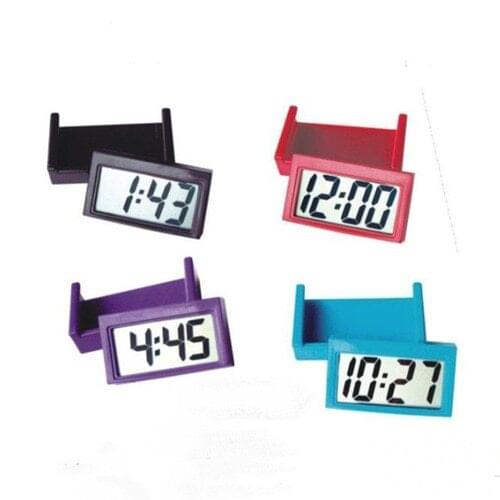 Small Self-Adhesive Car Desk Clock Electronic Watch Gauges Digital LCD Screen