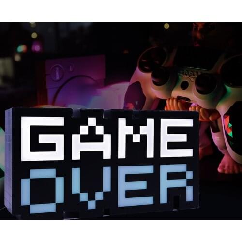 Vogliovoi GAME OVER Sign Voice Control Game Icon Light Acrylic Atmosphere Neon Club KTV Ornament Bar Decorative Lamp