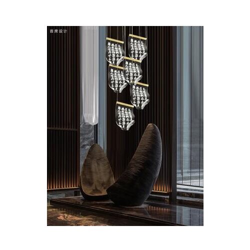 Font chandelier bookstore Chinese style tea house hotel porch club bar hotel lobby sales office ladder lamp pendant