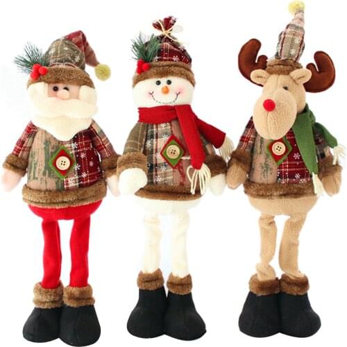 48cm Xmas Snowman Santa Claus Reindeer Standing Dolls Toy Christmas Ornament Home Party Decoration Gift