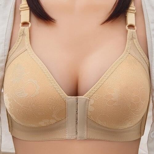 Sexy Push Up Bra Front Closure Solid Color Brassiere Wireless Bralette Breast Seamless Bras for Women Underwear Plus Size