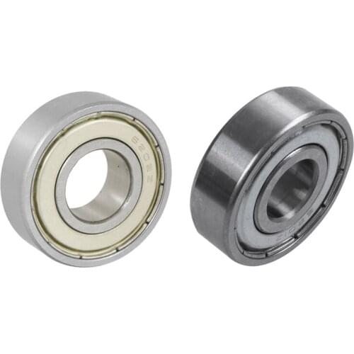 15X35X11mm Shielded Miniature Deep Groove Ball Radial 6202Z Ball Bearing Silver + White & 6201Z Deep Groove Ball Bearing, Metal
