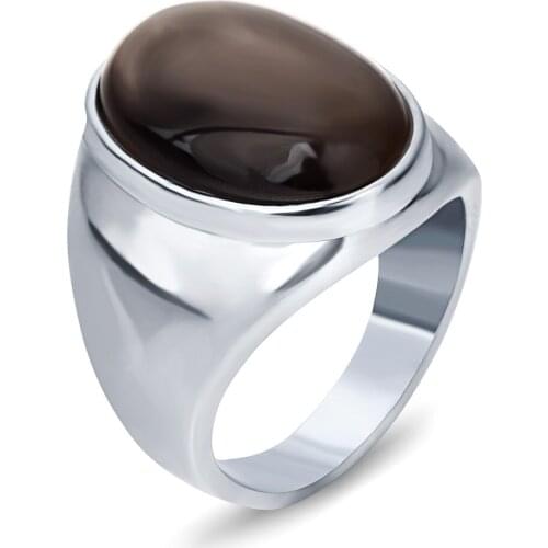 Blue Sand Stone Pomegranate Red Stainless Steel Vintage Jewelry Men Ring Rock Rings for Party Jewelry Good Quality