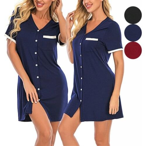 Womens Sleepwear Rayon Short-Sleeved Dress Ladies Pajamas Dress Simple Style Short Nightdress Womens Pajama Sets Sleeping Dress