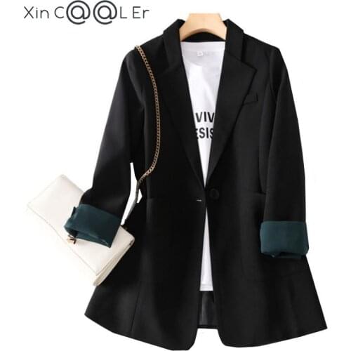 New Spring Autumn Blazer Women Ol Slender Jackets Solid Oversized Office Lady All-match Brief Blazers Long Sleeve Vintage Coats