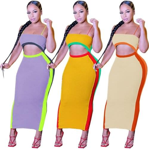 Women Spaghetti Strap Sleeveless Tank Long Dress for Active Fashion Slim Beach Holiday Maxi Dresses Outfits