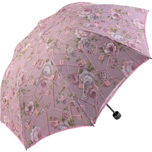 Lace Umbrella Parasol Rain Women Folding Fashion Beautiful Girl Pattern Kids Children Portable Light Sun Umbrellas Female Gift