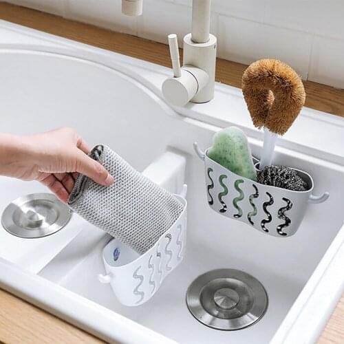 1 PC Storage Rack Home Kitchen Dish Cloths Rack Suction Sponge Holder Clip Rag Storage Rack Cooking Tools Storage Shelves