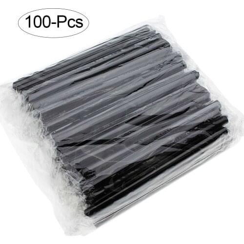 100Pcs Transparent Disposable Straws Wide MilkTea Milkshake Plastic Drinking Straw for Wedding Party Supplies Bar Accessories