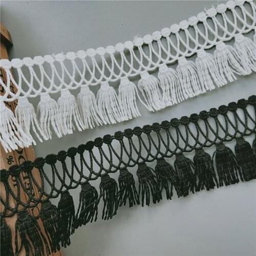 2yard/Lot Cotton Tassel Dangling Fringe Lace Trimming Ribbon Fabric Handmade Sewing Supplies Craft For Apparel Decoration 5CM