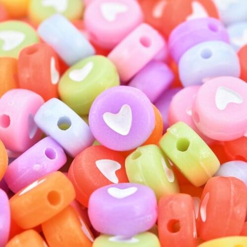 200pcs / 300pcs 4 * 7mm Mix Candy colors Heart-shaped Beads for Charm Jewelry Making DIY Handmade Bracelet Wholesale