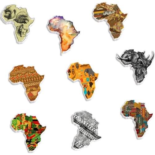 30pcs African Series Pattern Printed Planar Resins DIY Craft For Home Decoration Accessories Custom Acrylic