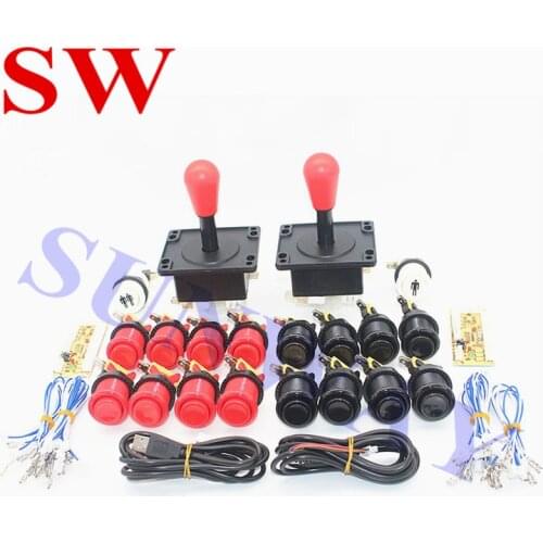 Arcade mame DIY KIT FOR 2 players PC USB to arcade joystck LED button interface 2 player MAME Interface USB to Jamma