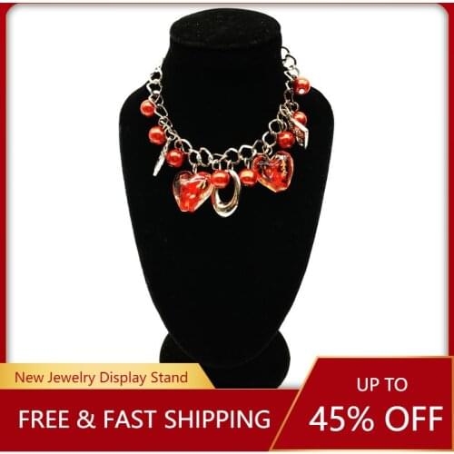 Velvet Portrait Necklace Display Stand Model Neck Jewelry Storage Storage Rack Portrait Neck Brace Jewelry Display Stand