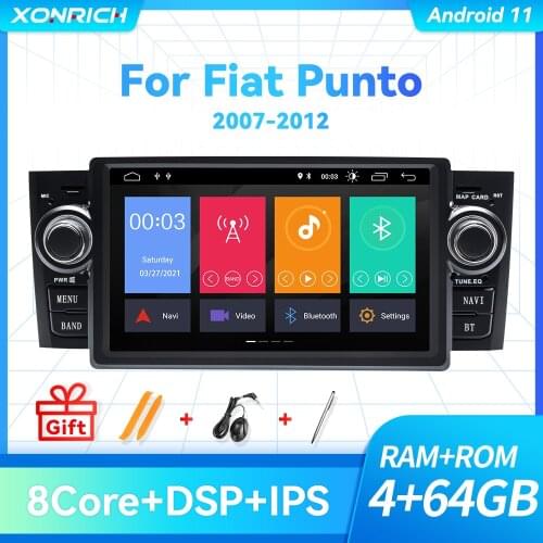 Carplay Autoradio Android 11 1 Din Car Stereo Multimedia Player For Fiat Grande Punto Linea 2007-2012 8Core GPS Navigation Wifi