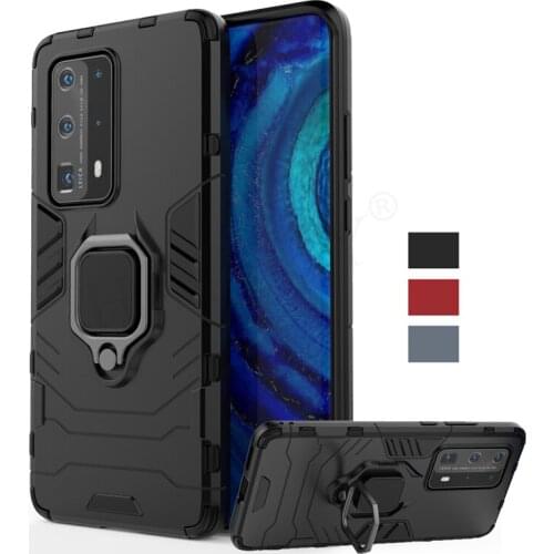 For Huawei P40 Pro Plus Case Cover P20 P30 P40 Pro Lite Magnetic Ring Holder Silicon Armor Phone Bumper Back Case For Huawei P40