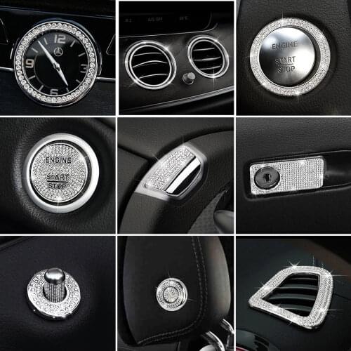 For Mercedes Benz E W213 E200 E220 E250 Central Console Decoration Refit Crystal Diamond Ring Trim Interior Styling Decal