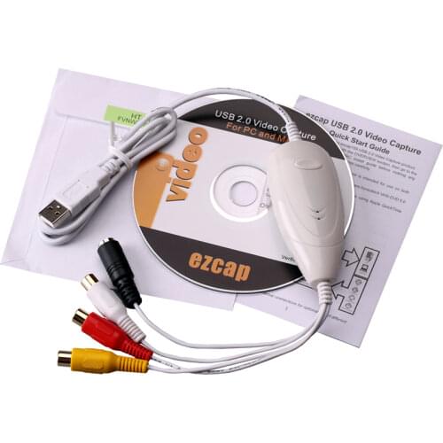 EZCAP 1568 Audio Grabber Capture Card Analog Video From VHS,Camcorder,Game Box To Digital File for Windows10/8/7 & MAC OS 64 Bit