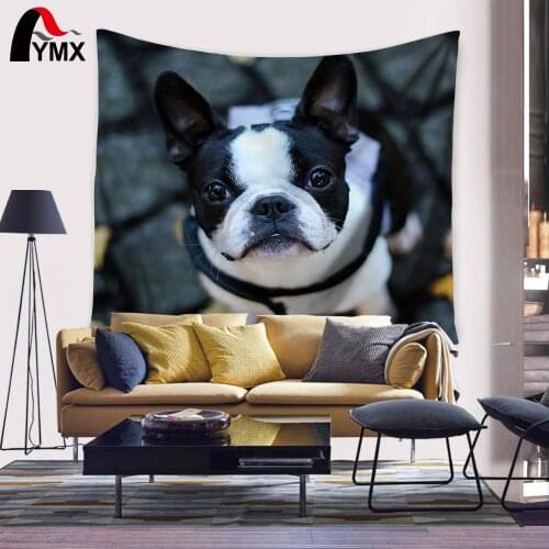 Digital Printing Dog Pattern Mandala Tapestry Wall Hanging Beach Picnic Yoga Mat Home Bedroom Decoration Textile Floral Blanket