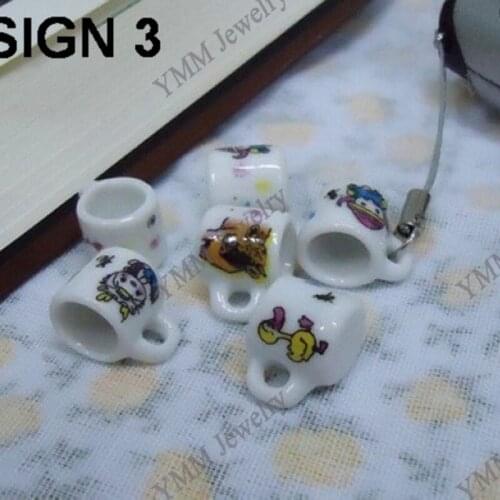 Lovely Printed Ceramic Charms Free Shipping, Teacup Shape Pendants Fit Jewelry DIY, Promotion