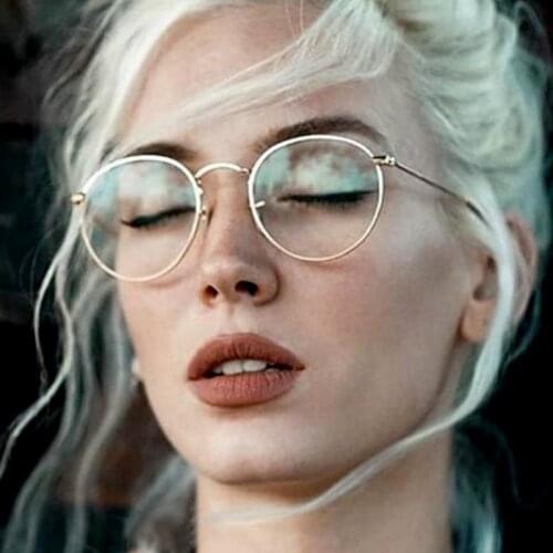 Round Glasses Frame Woman Men Glasses Retro Myopia Optical Frames Metal Clear lens Black Silver Gold Eyeglasses Oculos De Grau