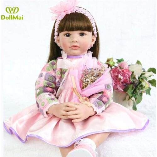 60cm Bebes Reborn Silicone Reborn Real Baby Dolls for Sale vinyl princess girl dolls for child Birthday Gift boneca reborn