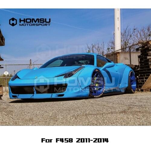 LB style FRP Unpainted Car Body Kit Front Rear Bumper Side Skirts Wheel Eyebrows Exhaust Pipes For Ferrari F458 2011-2014