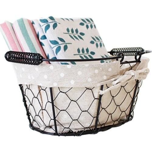 Metal Wire storage baskets for organizing Japanese Style Sundries storage bucket picnic basket Eco-Friendly Stocked