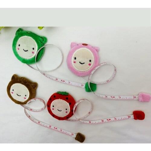 150cm 60 Inch Cute Cartoon Plush Retractable Tape With keychain Decorate Measure Ruler Sewing Tool Tape Measures Resultswa 1Pc