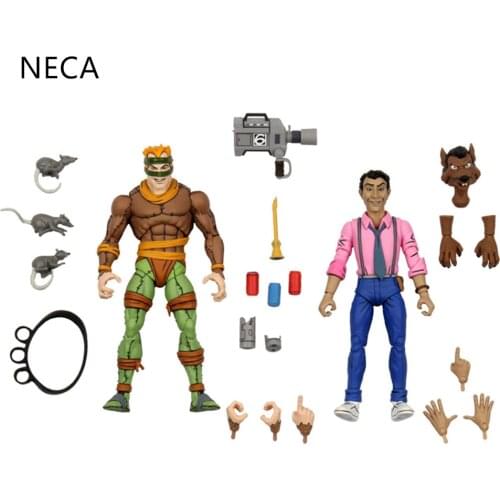 NECA Vernon Fenwick Shredder Turtle Krang Shredder Aninination Rat King Pvc Model Anime Figure Toys for Kids