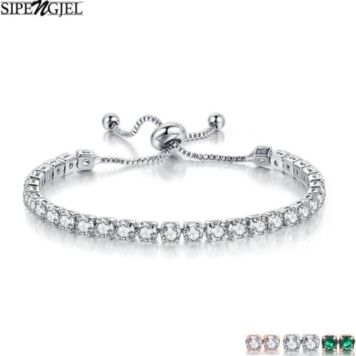 New Fashion Cubic Zirconia Tennis Bracelet Adjustable Bracelet For Women Wedding Pulseras Mujer Charm Jewelry Gifts 2020