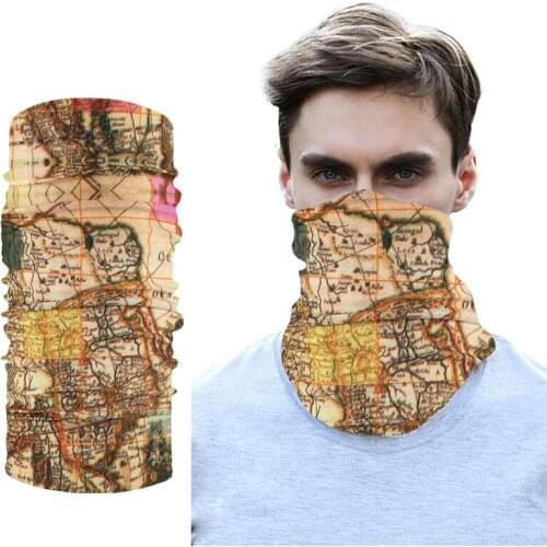Novelty Scarf Hip Hop Sportswear Outdoor Bandana Seamless Riding Neck Gaiters Magic 3D Print Map Bandanas Protection Tool