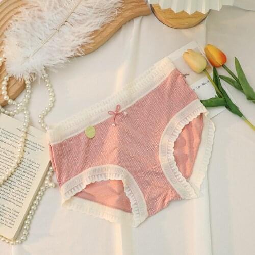 New Style Japanese Cotton Underwear Womens Breathable Aerobic Breathing Mid-waist Comfortable Girl Briefs