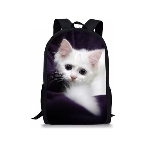 Adorable Kitten Cat School Bags for Teenage Girls Backpack Student Bookbag Kawaii Purple Rucksack Mochila 2020 New