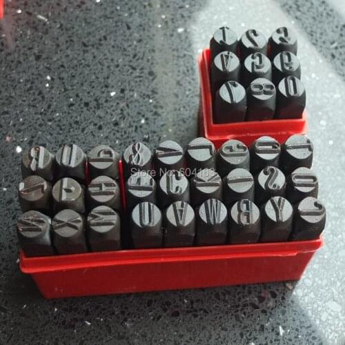 One Set Number Die Letter Steel Stamp Punch 10mm ALPHABET Jewelers Set 0.393"