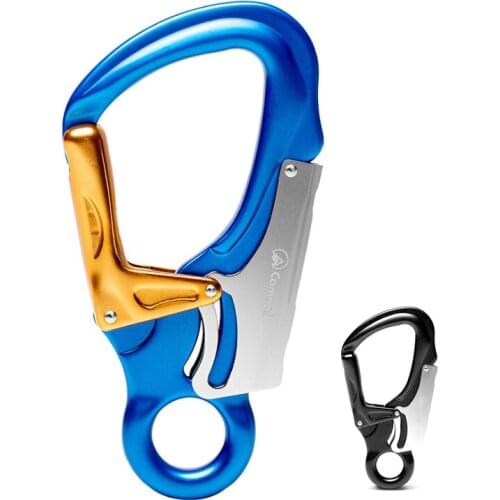 P390 Two-stage automatic D-lock hook, downhill cavern, tree climbing, high-altitude operation safety small eye hook
