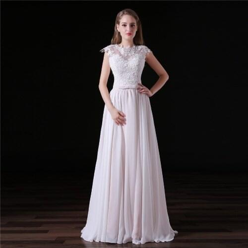 JaneVini 2018 Elegant Chiffon Long Bridesmaid Dresses with Lace Appliques Sleeveless Floor Length A Line Formal Prom Party Gowns