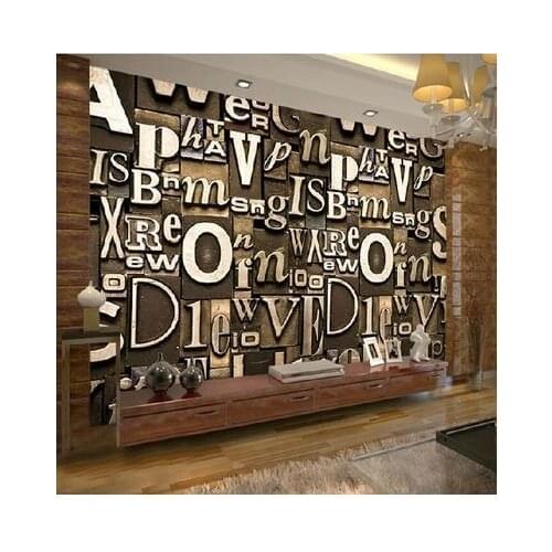 Custom 3d wallpaper Seamless 3 d high-resolution three-dimensional letters large mural bar KTV sofa background wallpaper