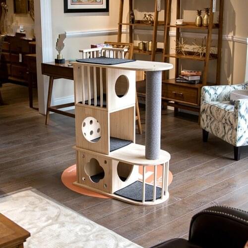 Cat Climbing Frame, Cat Litter, Cat Tree, One-piece Villa, Solid Wood Cat Climbing Frame, Cat Toy, Scratch And Wear Resistance