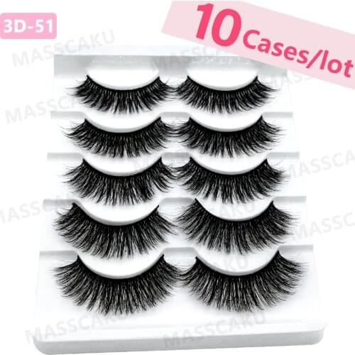 15-25mm faux Mink Eyelashes Extended Beauty Makeup False Eyelashes Natura 5 Pairs of Handmade 3d Mink Hair Strip Lashes