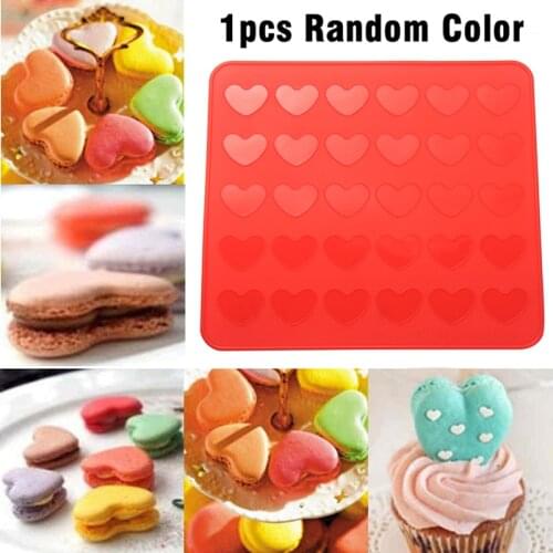 Silicone Macaron Mold Heart Shaped Macaroon Pastry Oven Baking Mould Sheet Mat DIY Mold Baking Mat Kitchen Baking Tools