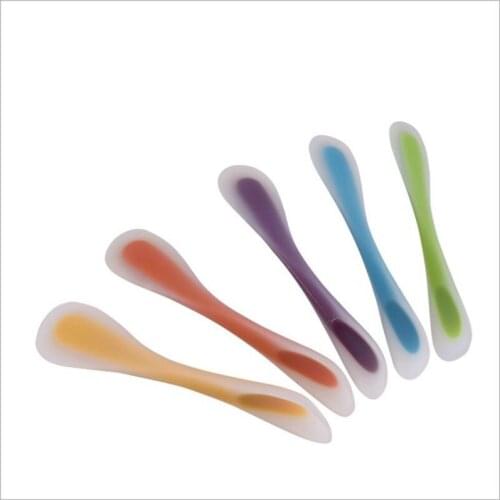 Silicone spatula, two-end DIY baking tool, translucent spoon type silicone cream spatula