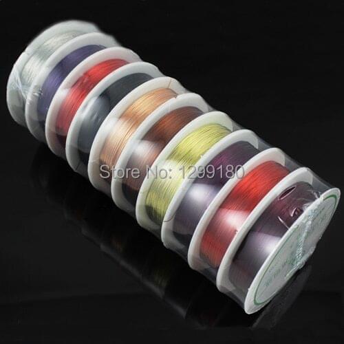 Mixed Color Copper Wires Beading Wire DIY Jewelry Findings Brass Ropes Cords 0.3mm Thickness 30M/Roll 10Roll/lot (K00171)