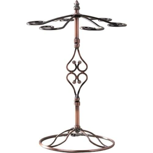 Wine Glass Rack,Countertop Stemware Storage Rack Holder with 6 Hooks Kitchen Glasses Accessories for Home Bar