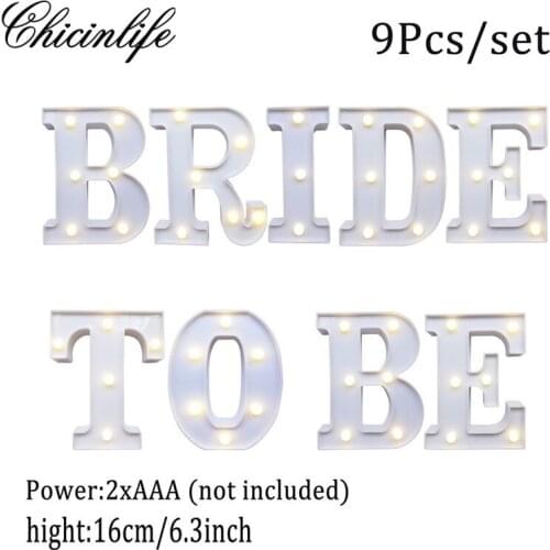 Chicinlife 1set Bride To Be DIY LED String Night Light Lamp Anniversary Wedding Decoration LED Bachelorette Hen Party Supplies