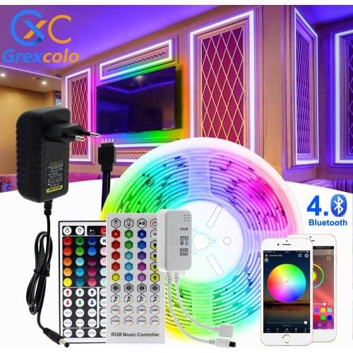 Bluetooth LED Strip Light 5M 10M 20M RGB 5050 2835 SMD Flexible Tape Ribbon Waterproof RGB LED Lights Decoration Backlight Lamp