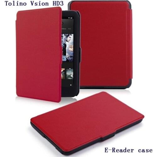 Ultra slim thin leather cover case smart PU leather case for 2015 tolino vision hd3 ereader smart cover case