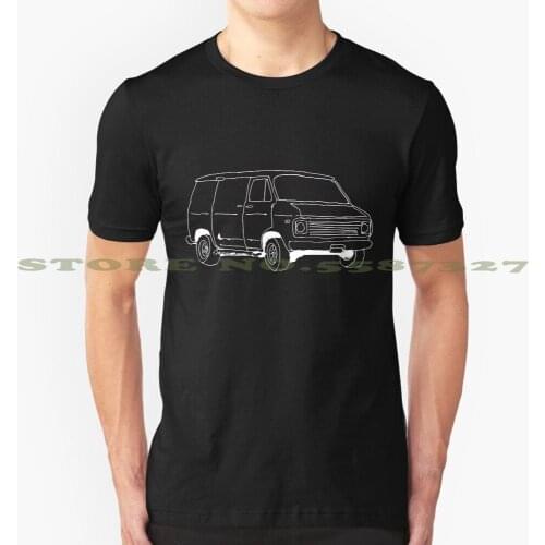 Van Old School - White Graphic Fashion Vintage Tshirt T Shirts Van Chevy Chevrolet G20 70S