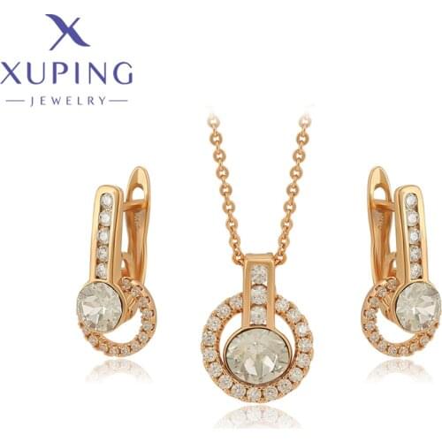 Xuping Jewelry New Luxury Crystals Earrings and Necklace Sets for Women Party Girl Gift A00718606