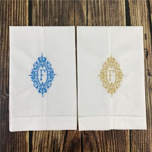 12 PCS Fashion Guest Towels (Letter-F) Monogrammed Tea Towel 14X22-inch Cleaning Cloth Guest Hand Dish Kitchen Bathroom Towel